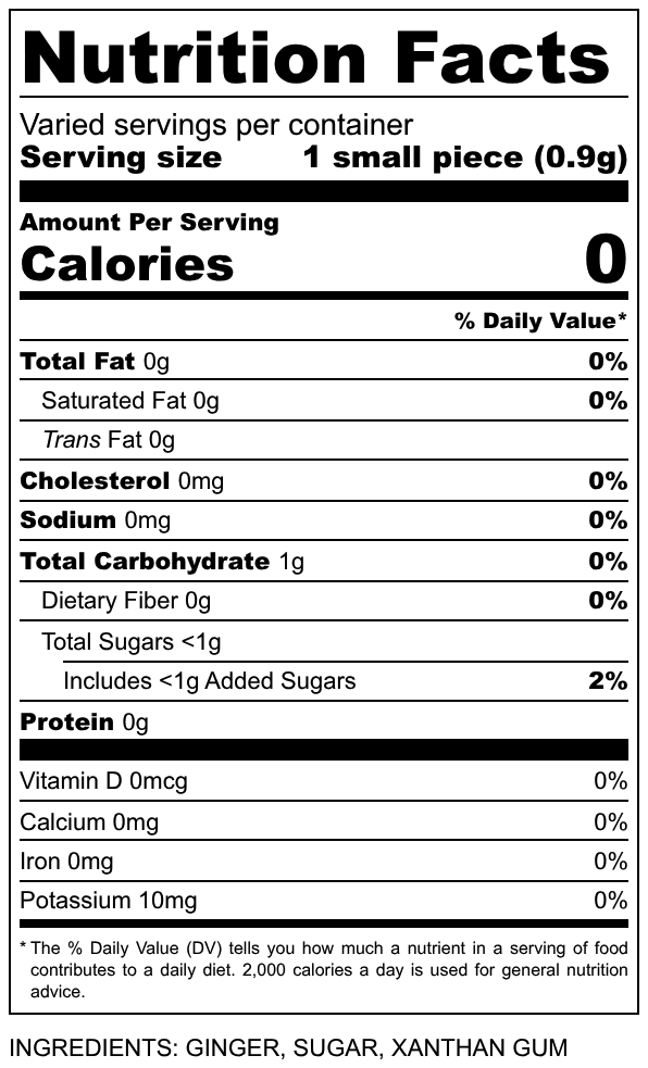 Caramelos de jengibre de 1.5 oz – Orgánicos y artesanales