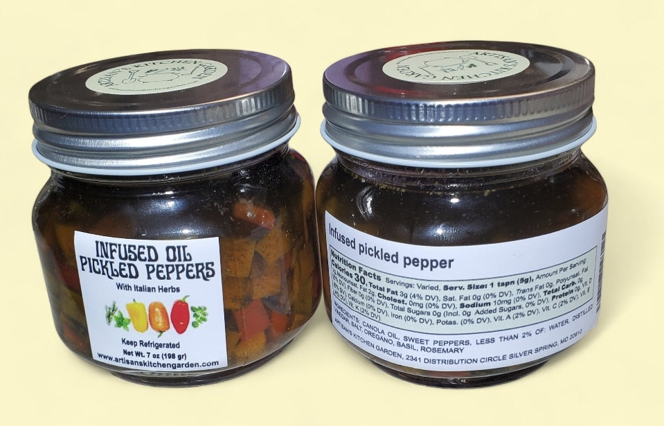 Not hot Infused Oil Pickled Pepper 7 oz.